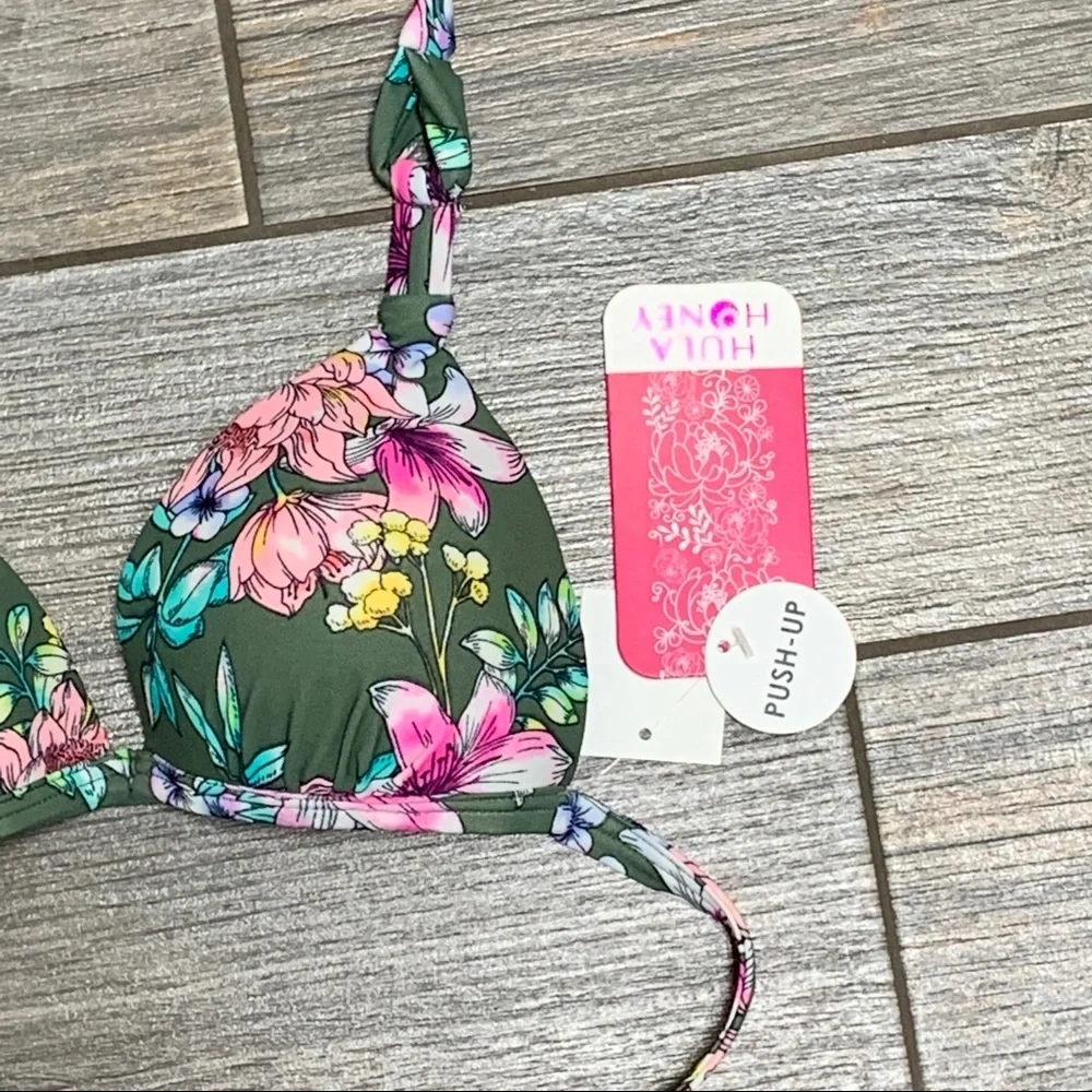 Hula Honey Tropic Romance Push-Up Bikini Top S - Picture 4 of 9